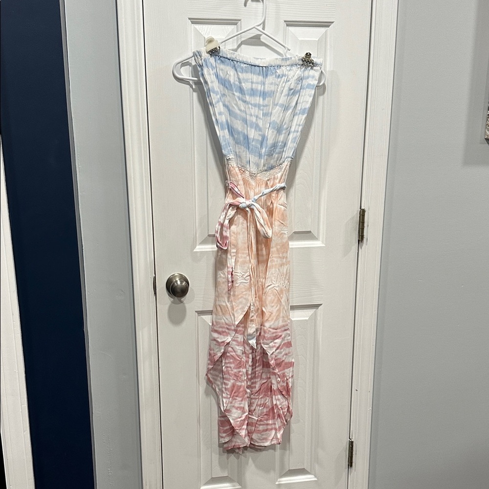 Beach coverup strapless pants with slit. Never worn.